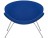 Кресло дизайнерское DOBRIN EMILY (синяя ткань AF6, хромированная сталь)