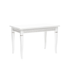 Стол раздвижной Leset Дакота 1Р, Белый 9003 + патина серебро