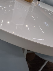 Стол Kenner R1100 опоры белые/стекло белое глянец