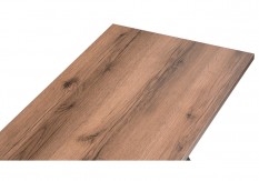 Стол деревянный Алеста Лофт 120 25 мм дуб делано темный  / черный матовый