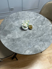 Стол обеденный Kenner RR900 черный/керамика серый глянец