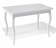 Стол обеденный Kenner 1100С белый/стекло белое глянец KENNER