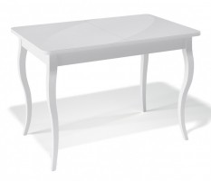 Стол обеденный Kenner 1100С белый/стекло белое сатин KENNER
