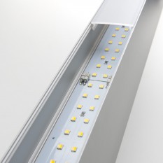 Линейный светодиодный накладной двусторонний светильник 128см 50Вт 3000К матовое серебро 101-100-40-128