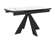 Стол DikLine SKU120 Керамика Белый мрамор/подстолье черное/опоры черные