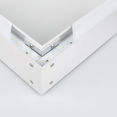 Линейный светодиодный накладной двусторонний светильник 103см 40Вт 4200К матовое серебро 101-100-40-103