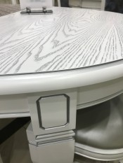 Стол Кадис 150/95-ОВШ белый с серебряной патиной