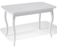 Стол обеденный Kenner 1200С белый/стекло белое глянец KENNER