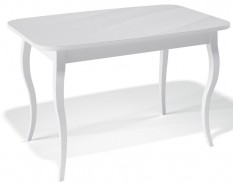 Стол обеденный Kenner 1200С белый/стекло белое сатин KENNER