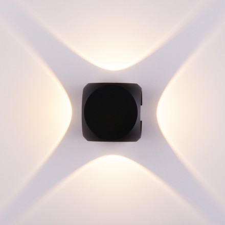 CUBE черный уличный настенный светодиодный светильник 1504 TECHNO LED