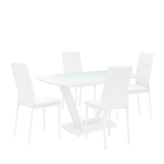 Набор мебели для кухни Leset Каби + Бри, металл Белый, стекло Белое