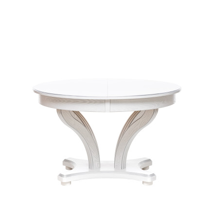 Стол раздвижной Leset Ромео 1Р, Белый 9003 + патина серебро