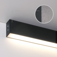 Линейный светодиодный накладной односторонний светильник 128см 25Вт 6500К черная шагрень 101-100-30-128