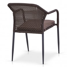 Плетеный стул Y35B-W2390 Brown с подушкой