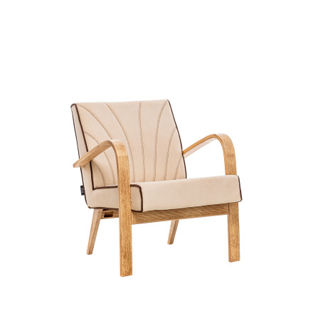 Кресло для отдыха Шелл, Дуб, ткань Antonio Desert, кант Verona Light Grey