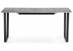 Стол деревянный раскладной Лота Лофт 120 25 мм черный матовый / бетон