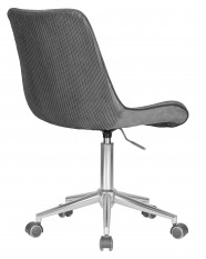 Кресло офисное DOBRIN DORA (серый велюр (1922-19), хромированная сталь)