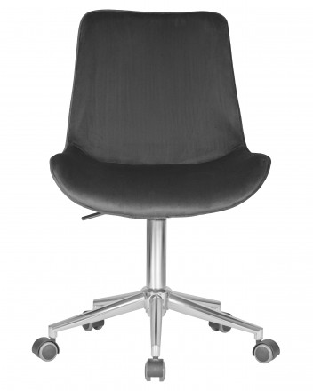 Кресло офисное DOBRIN DORA (серый велюр (1922-19), хромированная сталь)