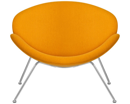 Кресло дизайнерское DOBRIN EMILY (желтая ткань AF13, хромированная сталь)