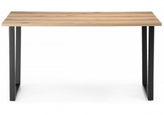 Стол деревянный Лота Лофт 140 25 мм дуб делано светлый / черный матовый