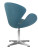 Кресло дизайнерское DOBRIN SWAN (синяя ткань IF6, алюминиевое основание)